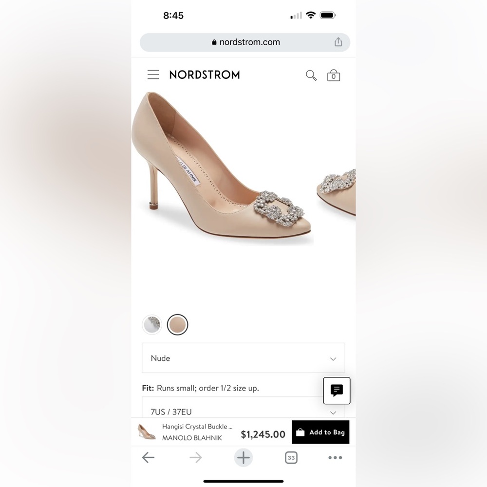 Manola Blahnik Hangisi Leather Size 37